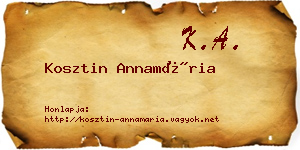 Kosztin Annamária névjegykártya